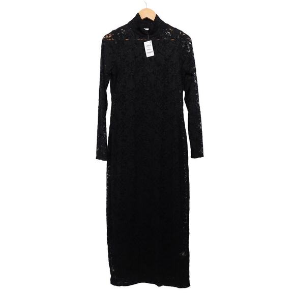 NWT Bar Ill Womens Mock Neck Midi Whimsygoth Witchy Lace DressBlack Size‎ Small - Picture 1 of 5